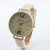 Reloj Pulsera Mujer Dama Grande Simple Sencillo Color Cuero Cuarzo