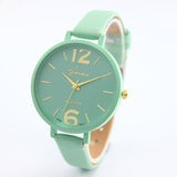 Reloj Pulsera Mujer Dama Grande Simple Sencillo Color Cuero Cuarzo