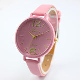 Reloj Pulsera Mujer Dama Grande Simple Sencillo Color Cuero Cuarzo