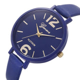 Reloj Pulsera Mujer Dama Grande Simple Sencillo Color Cuero Cuarzo