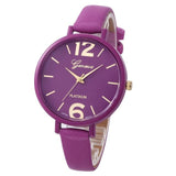 Reloj Pulsera Mujer Dama Grande Simple Sencillo Color Cuero Cuarzo