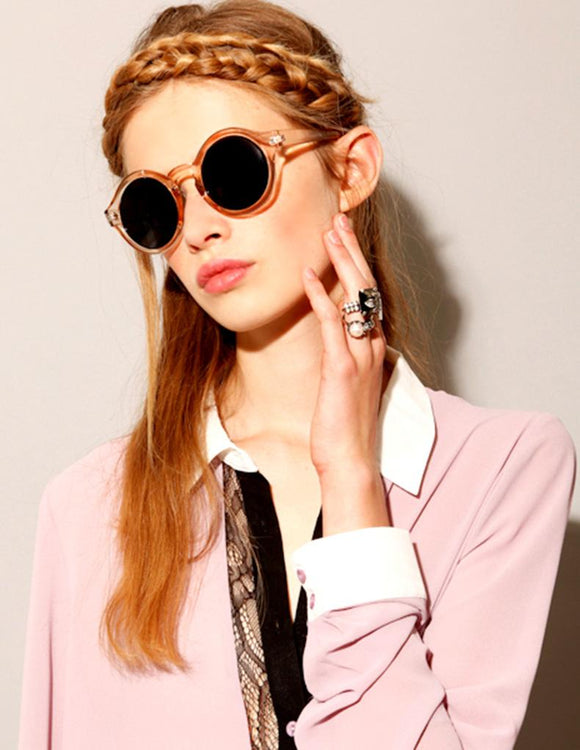 Lentes Gafas Anteojos de Sol Redondas Retro Vintage para mujeres Diseñ – Te  Quiero Fashion