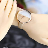 Reloj Pulsera Lujo Mujer Dama Bicolor Simple Dorado Cuarzo