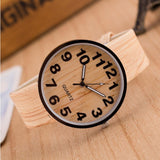 Reloj Pulsera Sencillo Numeros Grandes Cuero Cuarzo Mujer Hombre Unisex Elegante