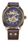 Reloj Pulsera Steampunk Bronce Mecanico Hombre Caballero Automatico Cuero