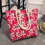 Bolsa Floreada Casual Mujer Gran Capacidad Hombro Compras Playa Casual Tote Femenina