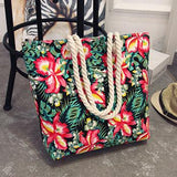 Bolsa Floreada Casual Mujer Gran Capacidad Hombro Compras Playa Casual Tote Femenina