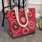 Bolsa Floreada Casual Mujer Gran Capacidad Hombro Compras Playa Casual Tote Femenina