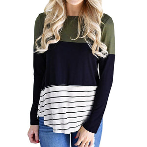 Sueter Casual Franjas Color Block Blusa