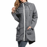 Campera Chaqueta Impermeable con Capucha Mujer Ligera Viaje Antiviento