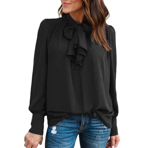 Blusa Mujer Casual Chiffon Manga Larga