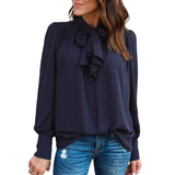 Blusa Mujer Casual Chiffon Manga Larga