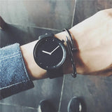 Reloj Pulsera Minimalista Hombre Caballero Negro Cuarzo 2018