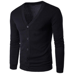 Sueter Cardigan Hombre Otoño Invierno Cuello V Manga Larga Tejido