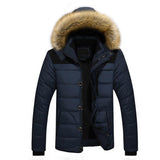 Campera con Capucha forrada Hombre Invierno Abrigo Chaqueta Gruesa