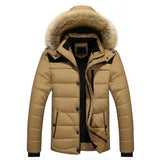 Campera con Capucha forrada Hombre Invierno Abrigo Chaqueta Gruesa