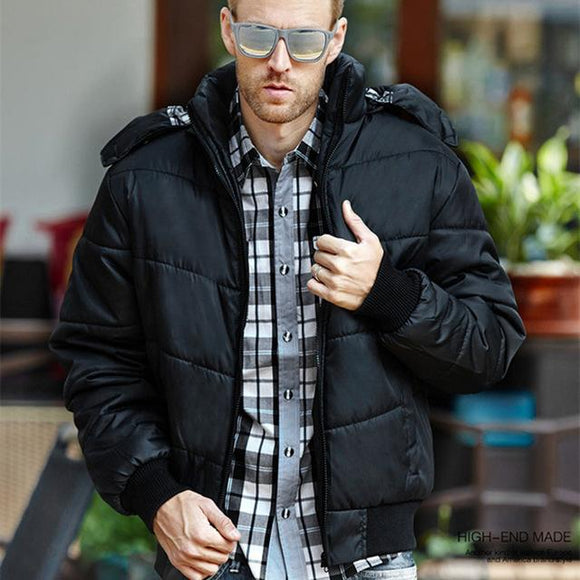 Campera Acolchada Hombre Capucha Desmontable Invierno A prueba de