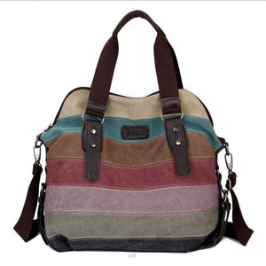 Bolsos Lona Rayas Colores Moda  Grande Bolso de Mensajero