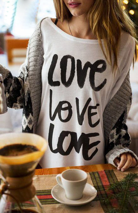 Remera LOVE Casual Mujer Blusa