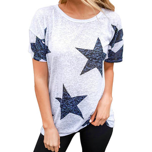 Remera Estrellas Mujer Manga Corta