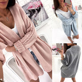 Cardigan Tejido Mujer Dama Casual Elegante Sueter Polera Manga Larga Otoño Invierno