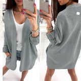 Cardigan Tejido Mujer Dama Casual Elegante Sueter Polera Manga Larga Otoño Invierno