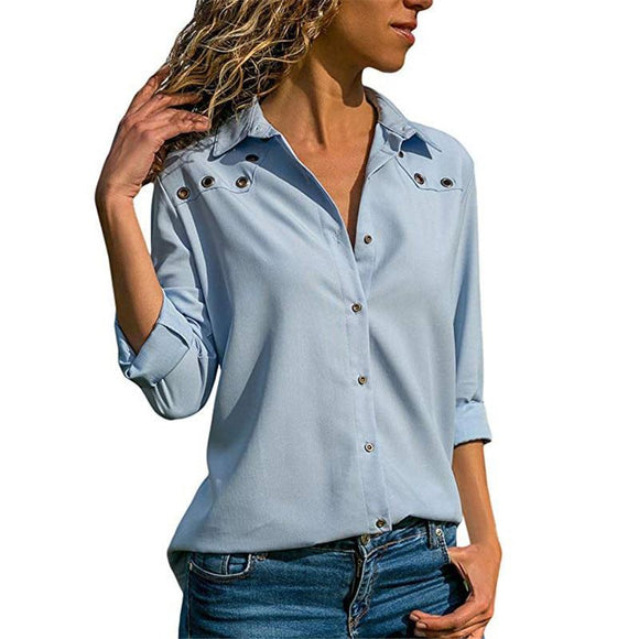 Camisa Elegante Trabajo Oficina Mujer Dama Blusa Otoño